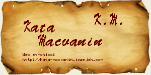 Kata Mačvanin vizit kartica